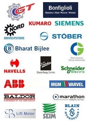 ABB Electrical Motors, BBL Motor, Blain Hydraulic Valve, FENDLER, Crompton Greaves motors, Havells Electrical Motors, Helical Gearbox, Hydraulic Screw Pumps, Nord Gearbox, Siemens Electric Motor, Worm Gear Motor.